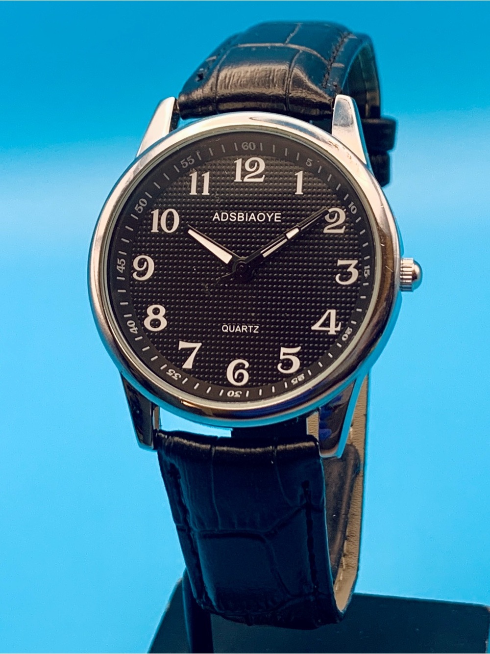 ADSBIAOYE 1976 Men’s Dress Fashion Quartz Wristwatch Leather Strap Working